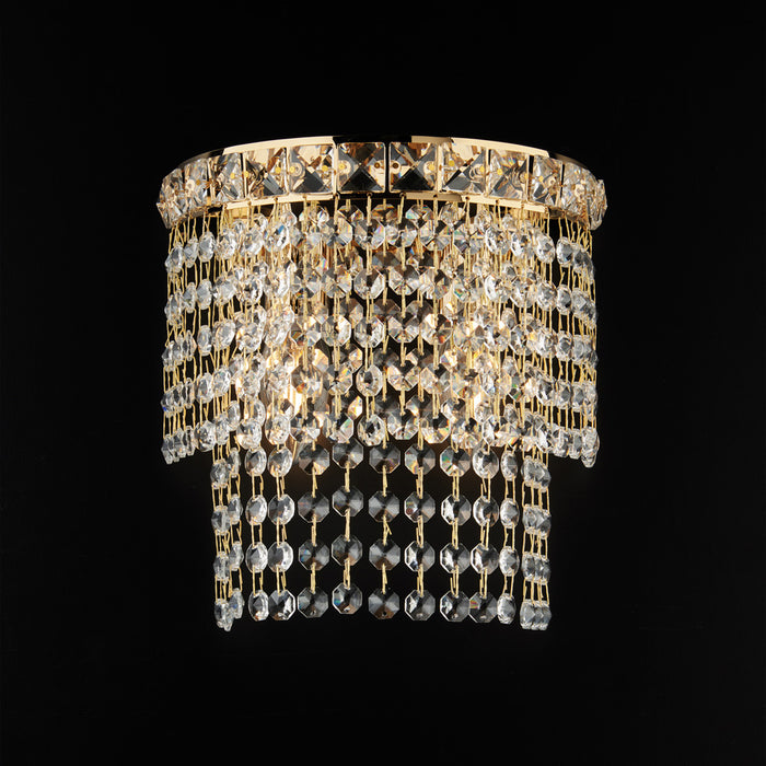 Wagner Applique in ferro e ottone dorato con strass 2 luci .14 P.21 BL266-AP2-OR