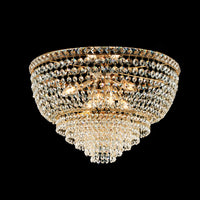 Wagner Plafoniera in ferro e ottone dorato con strass 6 luci H.38 Ø52 BL266-PL6-OR