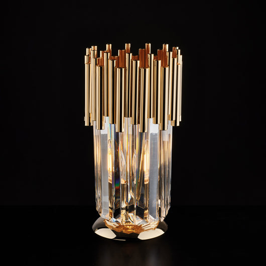 Lumetto Contemporaneo Ravel Metallo Oro E Cristallo 1 Luce E14