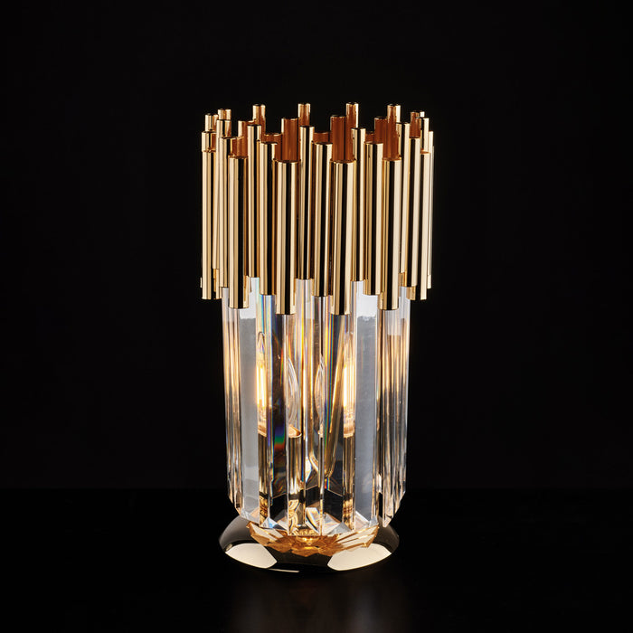 Lumetto Contemporaneo Ravel Metallo Oro E Cristallo 1 Luce E14