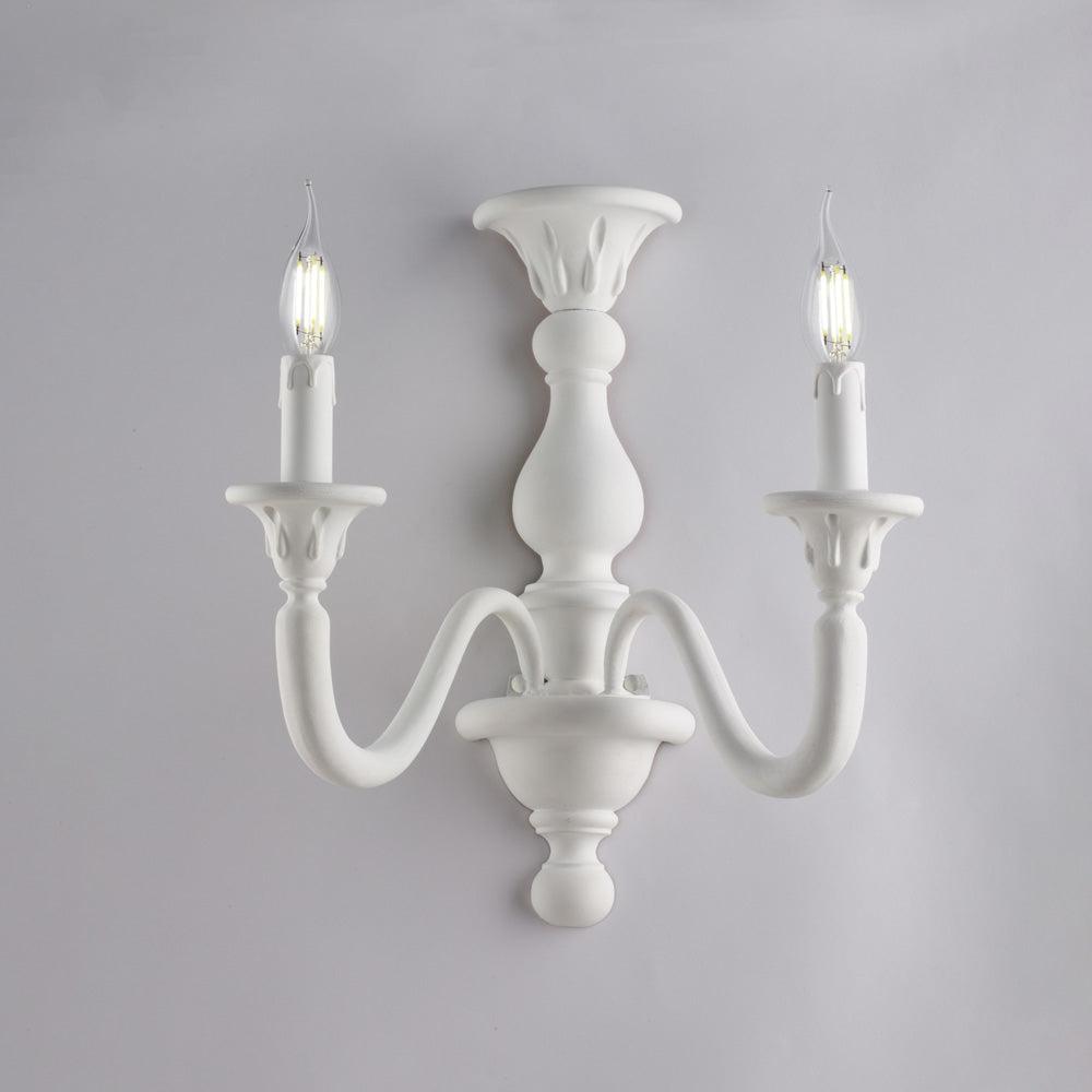 Lucca Applique in legno bianco shabby 2 luci .35 P.21 BL271-AP2-BCO