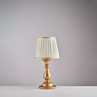 Lucca Lumetto in legno oro antico 1 luce con paralume dm.20 H.39 Ø20 BL271-LT-OR