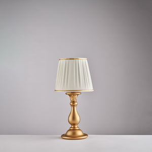 Lucca Lumetto in legno oro antico 1 luce con paralume dm.20 H.39 Ø20 BL271-LT-OR