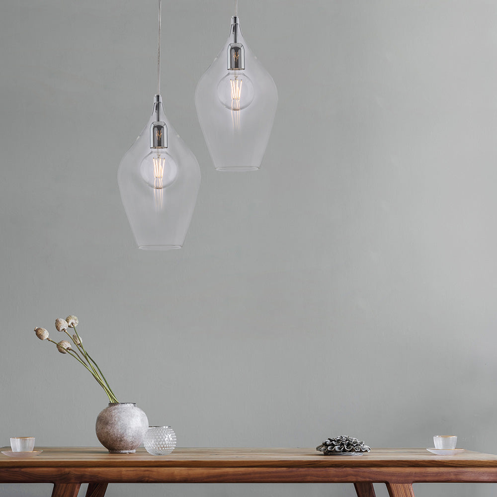 Lampadario Contemporaneo Ares Metallo Trasparente 1 Luce E27