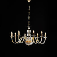 Lampadario Contemporaneo Franz Cristallo Metallo Oro 8 Luci E14