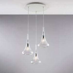 Lampadario Contemporaneo Nemesi Metallo Trasparente 3 Luci E27