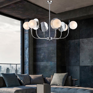 Lampadario Contemporaneo Selene Cromo 6 Luci E14