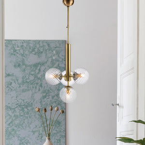 Lampadario Contemporaneo Armonia Metallo Bronzo 4 Luci E14