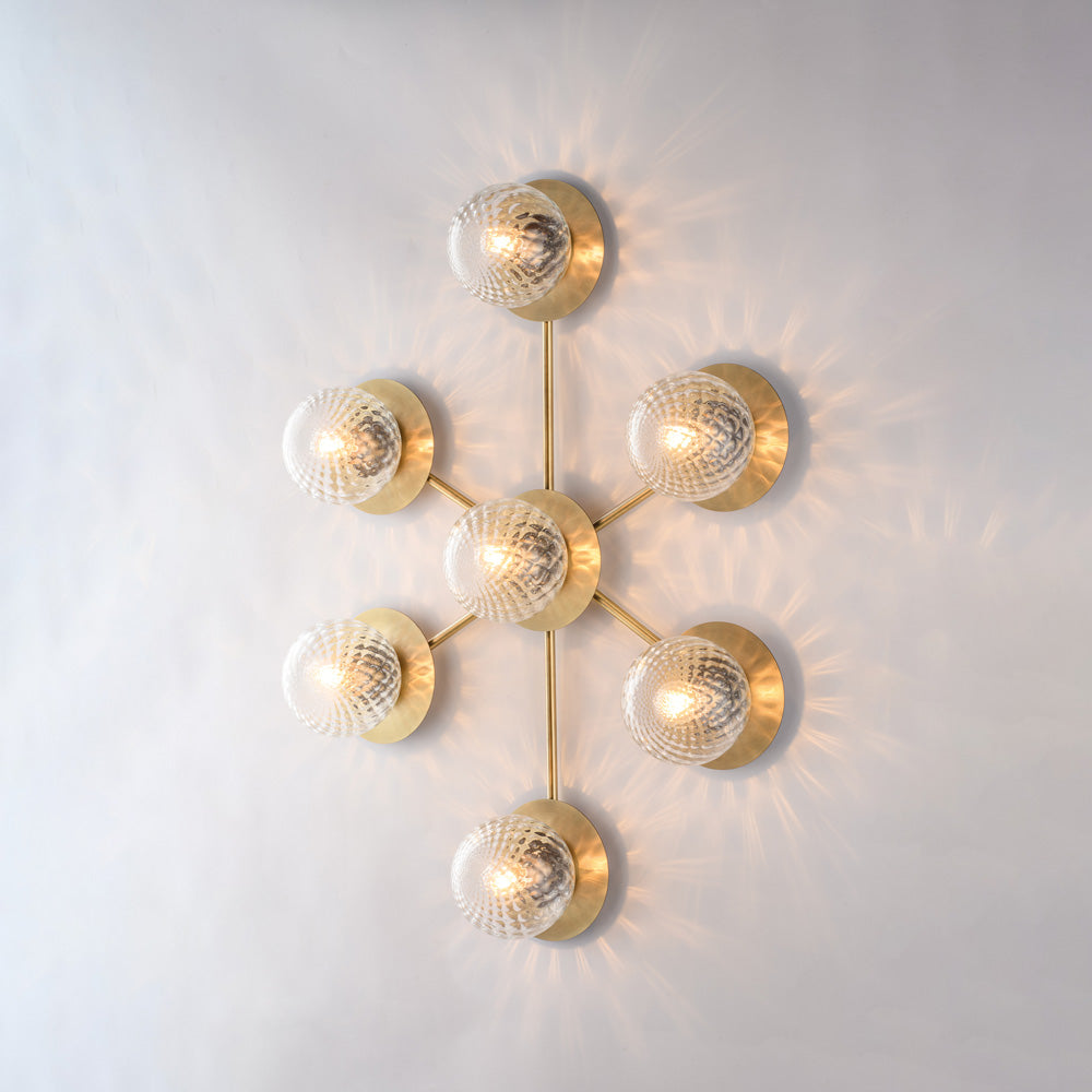 Armonia Plafoniera in ferro bronzato spazzolato 7 luci  L.85 x 62 BL285-PL7-BRZ