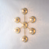 Armonia Plafoniera in ferro bronzato spazzolato 7 luci  L.85 x 62 BL285-PL7-BRZ