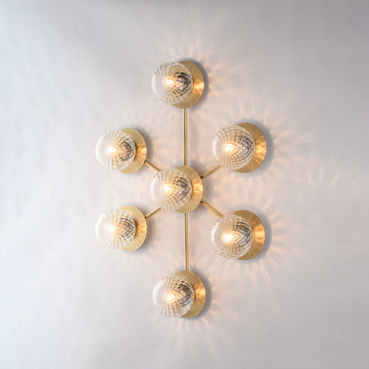 Armonia Plafoniera in ferro bronzato spazzolato 7 luci  L.85 x 62 BL285-PL7-BRZ