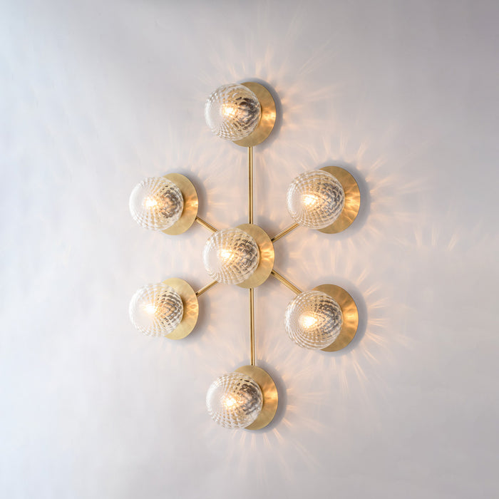 Armonia Plafoniera in ferro bronzato spazzolato 7 luci  L.85 x 62 BL285-PL7-BRZ