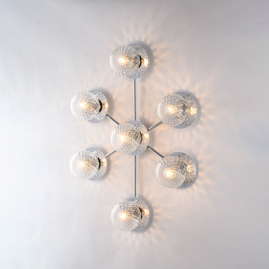 Armonia Plafoniera in ferro cromo lucido 7 luci  L.85 x 62 BL285-PL7-CR