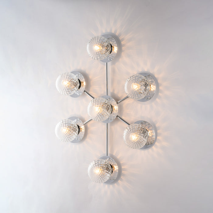 Armonia Plafoniera in ferro cromo lucido 7 luci  L.85 x 62 BL285-PL7-CR