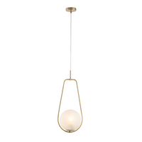 Afrodite Sospensione in ferro bronzato 1 luce con sfera dm.20  159 Ø24 BL286-S1-BRZ