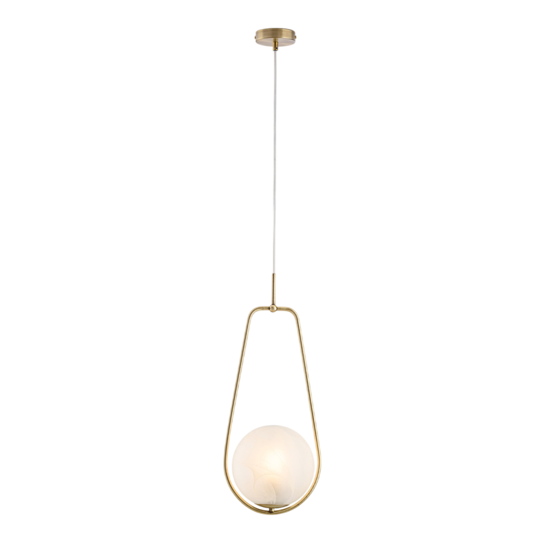 Afrodite Sospensione in ferro bronzato 1 luce con sfera dm.20  159 Ø24 BL286-S1-BRZ