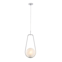Afrodite Sospensione in ferro cromato 1 luce con sfera dm.20  159 Ø24 BL286-S1-CR