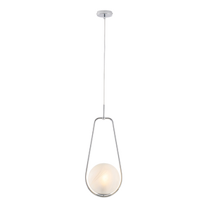 Afrodite Sospensione in ferro cromato 1 luce con sfera dm.20  159 Ø24 BL286-S1-CR