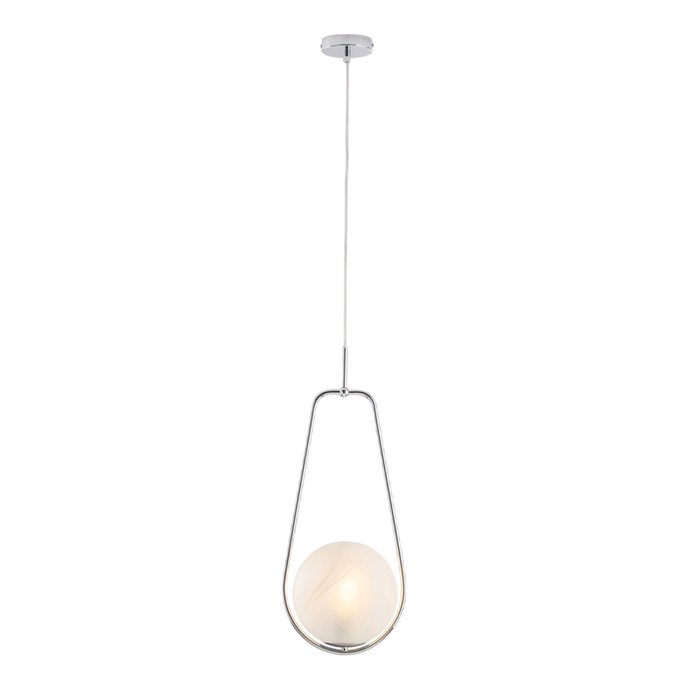 Afrodite Sospensione in ferro cromato 1 luce con sfera dm.20  159 Ø24 BL286-S1-CR