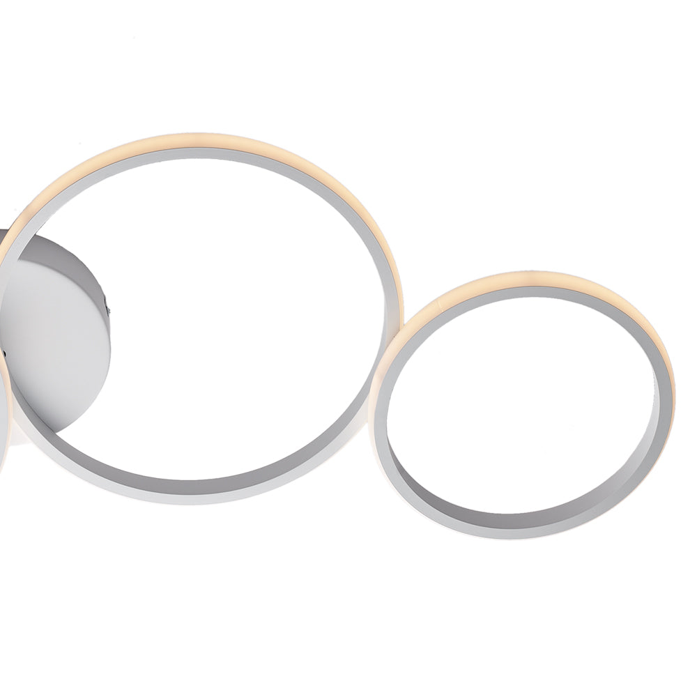 Plafoniera Moderna Atena Alluminio Bianco Led Integrato 48 W Cct E Telecomano