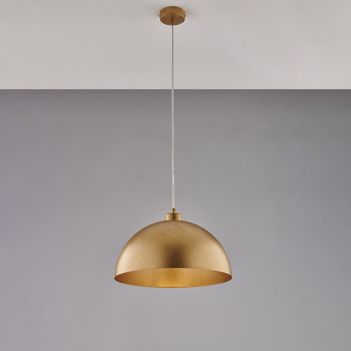 Sospensione Industrial 1 Luce Marcus In Ferro Laccato Oro Diam 35