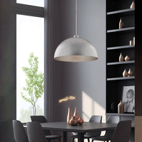 Sospensione Industrial 1 Luce Marcus In Ferro Laccato Argento Diam 50