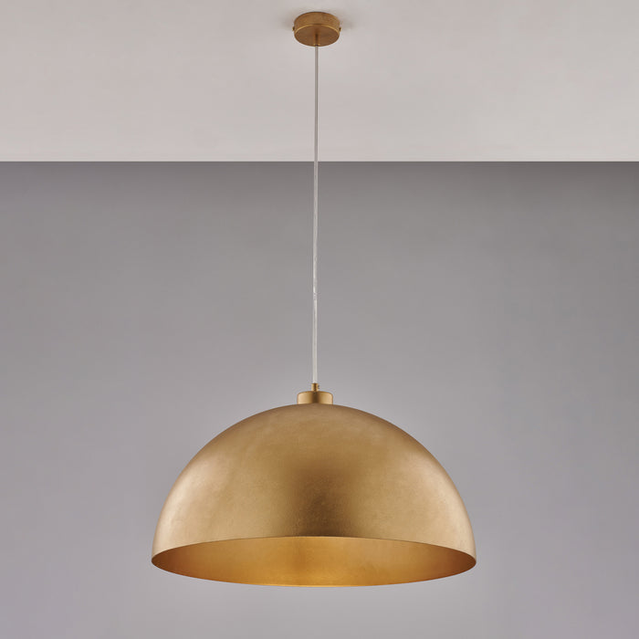 Sospensione Industrial 1 Luce Marcus In Ferro Laccato Oro Diam 50