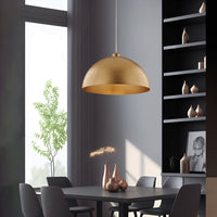 Sospensione Industrial 1 Luce Marcus In Ferro Laccato Oro Diam 50