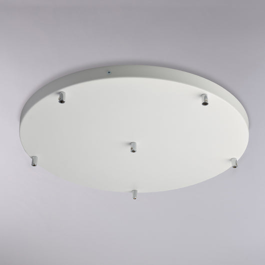 Rosone Multicavo 6 Luci In Ferro Laccato Bianco Diametro 50 Cm