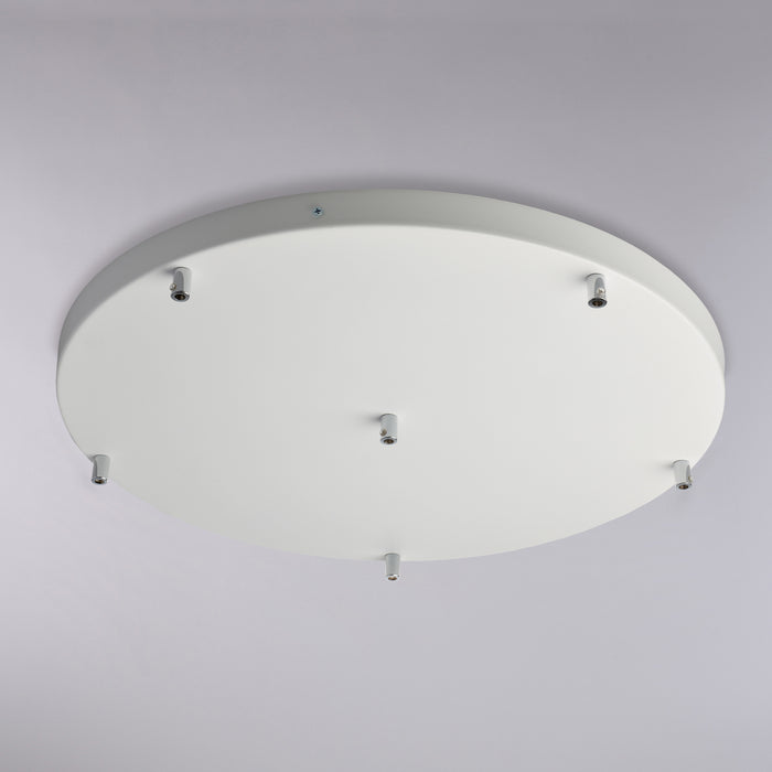 Rosone Multicavo 6 Luci In Ferro Laccato Bianco Diametro 50 Cm