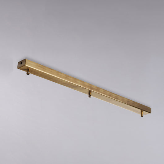 Binario Rettangolare Multicavo 3 Luci In Ferro Bronzato 70 Cm