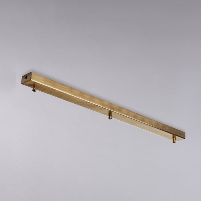 Binario Rettangolare Multicavo 3 Luci In Ferro Bronzato 70 Cm