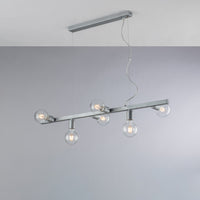 Lampadario Contemporaneo Fabian Metallo Argento 6 Luci E27