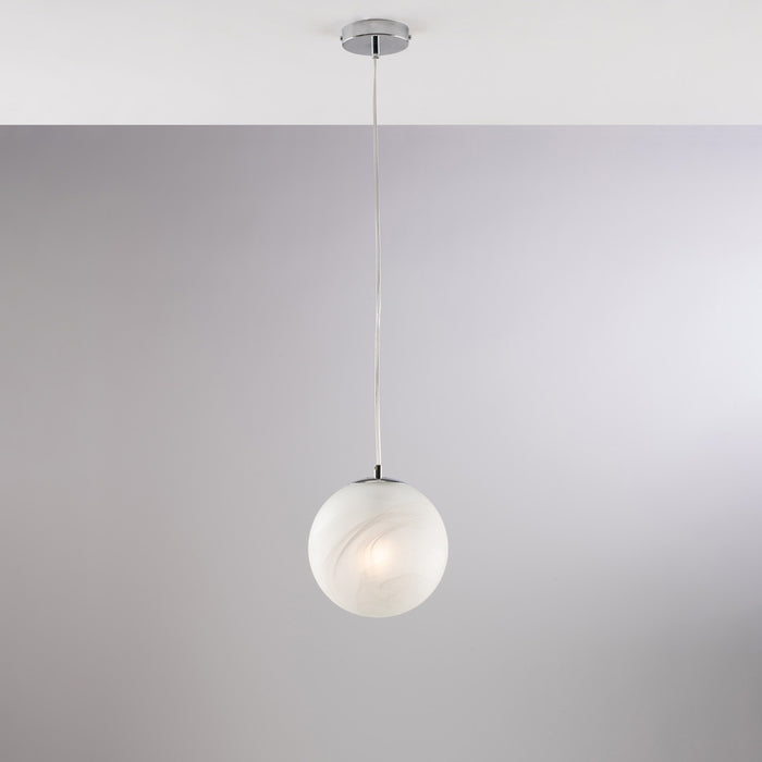 Sospensione Contemporanea Olaf Metallo Cromo 1 Luce E27