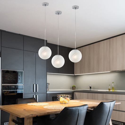 Sospensione Contemporanea Olaf Metallo Cromo 1 Luce E27