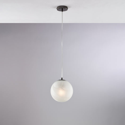 Sospensione Contemporanea Olaf Metallo Cromo Nero 1 Luce E27