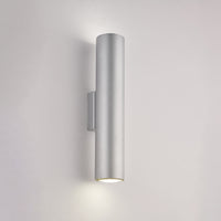 Applique Moderna A Cilindro Dag 2 Luci Gu10 In Ferro Laccato Argento