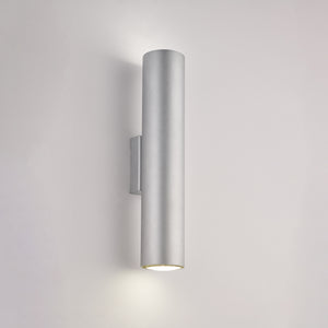 Applique Moderna A Cilindro Dag 2 Luci Gu10 In Ferro Laccato Argento