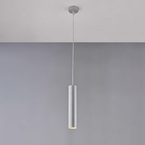 Sospensione Moderna A Cilindro Dag 1 Luce Gu10 In Ferro Laccato Argento