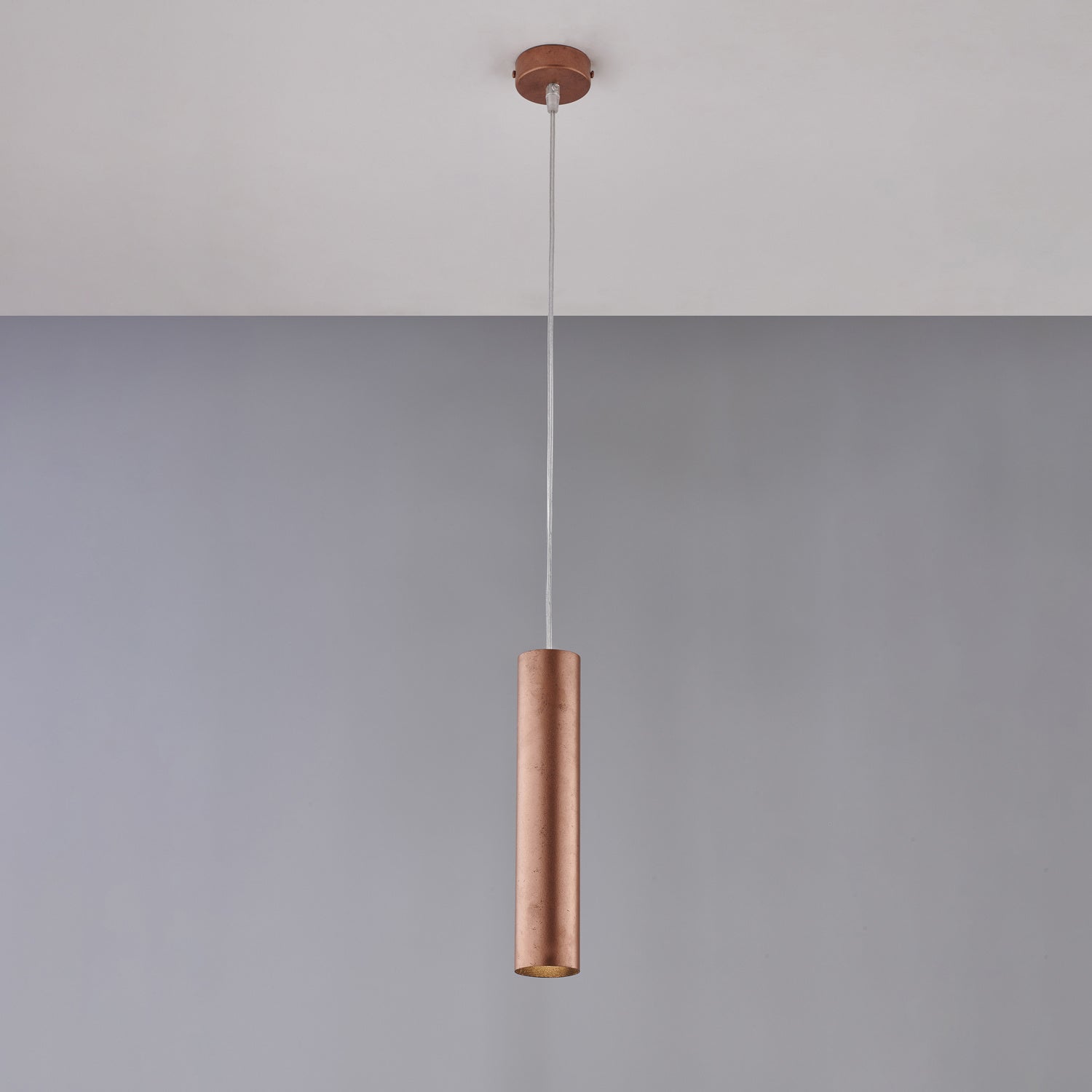 Sospensione Moderna A Cilindro Dag 1 Luce Gu10 In Ferro Laccato Rame