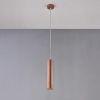 Sospensione Moderna A Cilindro Dag 1 Luce Gu10 In Ferro Laccato Rame