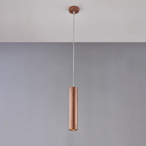 Sospensione Moderna A Cilindro Dag 1 Luce Gu10 In Ferro Laccato Rame