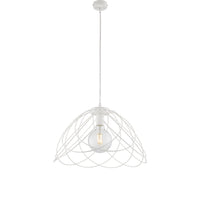 Sospensione Moderna 1 Luce Pagoda In Ferro Laccato Bianco