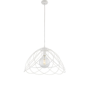 Sospensione Moderna 1 Luce Pagoda In Ferro Laccato Bianco