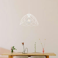 Sospensione Moderna 1 Luce Pagoda In Ferro Laccato Bianco