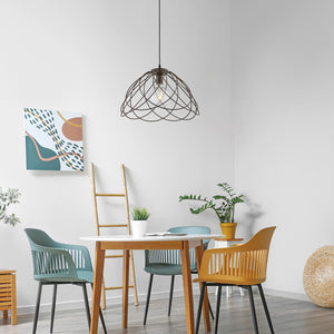 Sospensione Moderna 1 Luce Pagoda In Ferro Laccato Ruggine