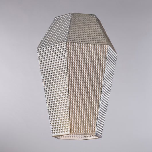 Diffusore In Vetro Soffiato Grigio Specchiato Forma Esagonale