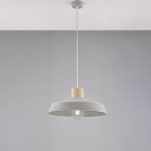 Sospensione 1 Luce Portland In Ferro E Diffusore Cemento Diam 40