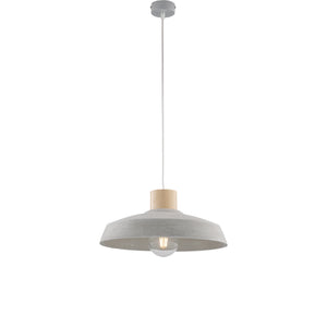 Sospensione 1 Luce Portland In Ferro E Diffusore Cemento Diam 40