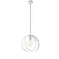 Sospensione Moderna 1 Luce Peter In Ferro Bianco Taglio Laser